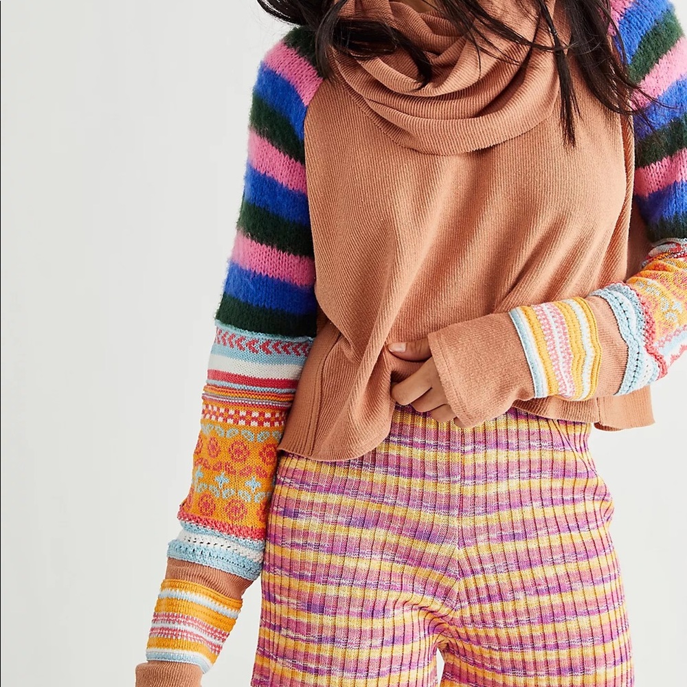 NEW Free People Delilah Swit Cowl/Hoodie Top Thermal Z266-2